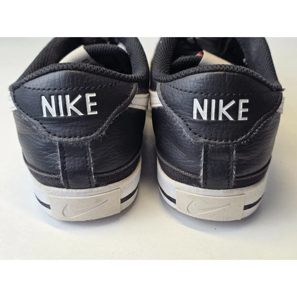 Nike Court Legacy Men's Sneakers‎ Size 9 Black White Faux Leather Athletic Shoes